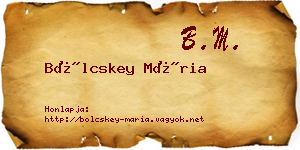 Bölcskey Mária névjegykártya