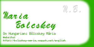 maria bolcskey business card